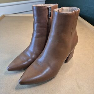 Steve Madden Brown Pointed Leather Ankle Boots